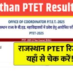 Rajasthan PTET Result 2025